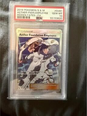 2019 Pokemon S&M Aether Foundation Employee Hidden Fates PSA 10 GEM MT